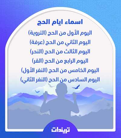 اسماء ايام الحج