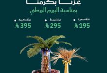 1 184 - عروض تمور المكنان بتصميم النخلة احتفالًا باليوم الوطني 95 بأسعار تبدأ من 195 ريال